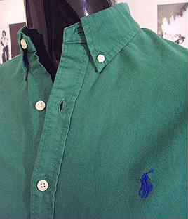 Рубашка Polo Ralph Lauren зеленая 46 (S)