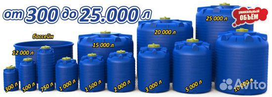 Емкости для бесперебойного запаса воды, пищевые