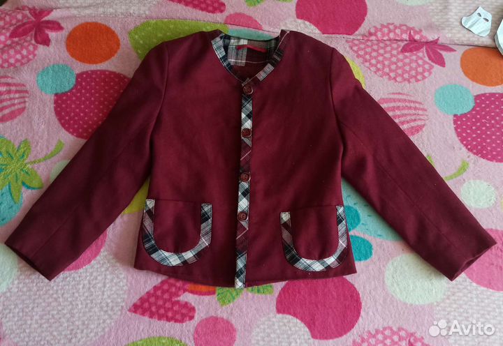 Пиджак школьный для девочки 122-134
