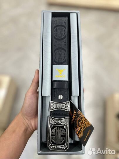 Мужской кожаный ремень ручной работы