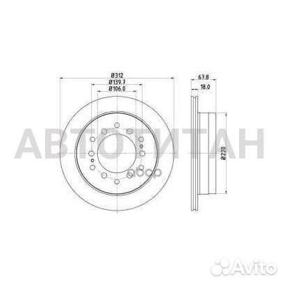 Диск тормозной, задний