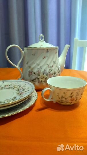 Чайный сервиз, Японский костяной фарфор, гжель