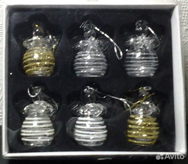 Шесть стеклянных ангелочков