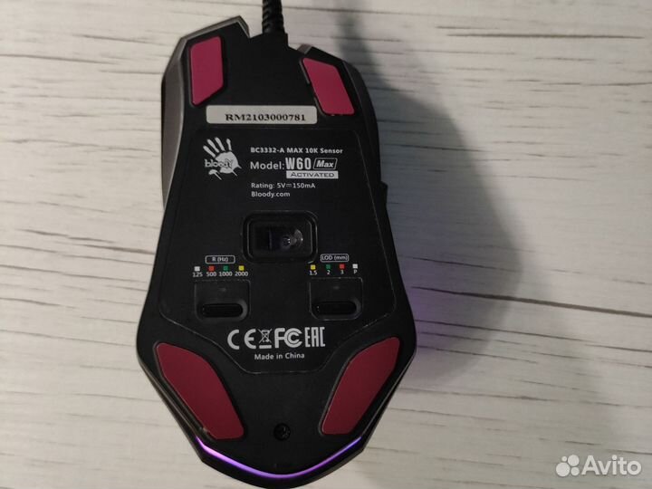 Игровая мышь a4tech bloody W60 Max 10000dpi