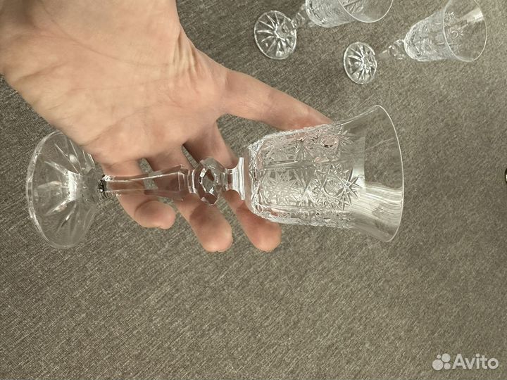Хрустальные фужеры и рюмки чешские