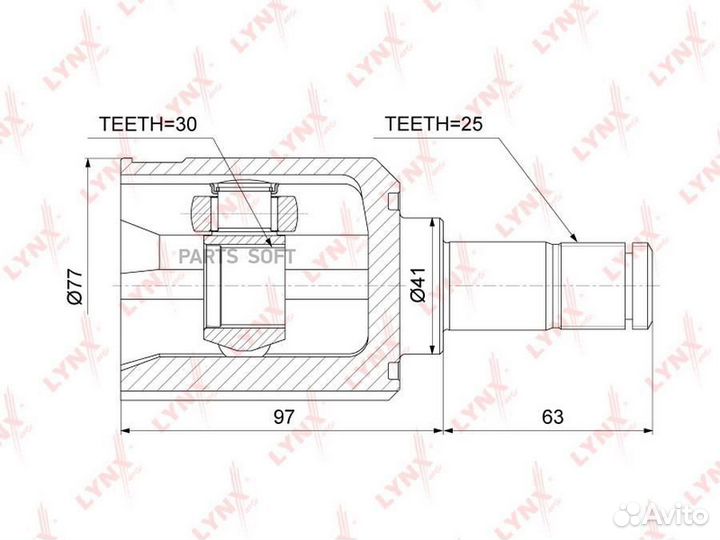 Lynxauto CI-3736 ШРУС внутренний перед прав/лев
