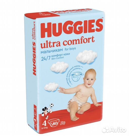 Подгузники Huggies ultra comfort 4 для мальчиков