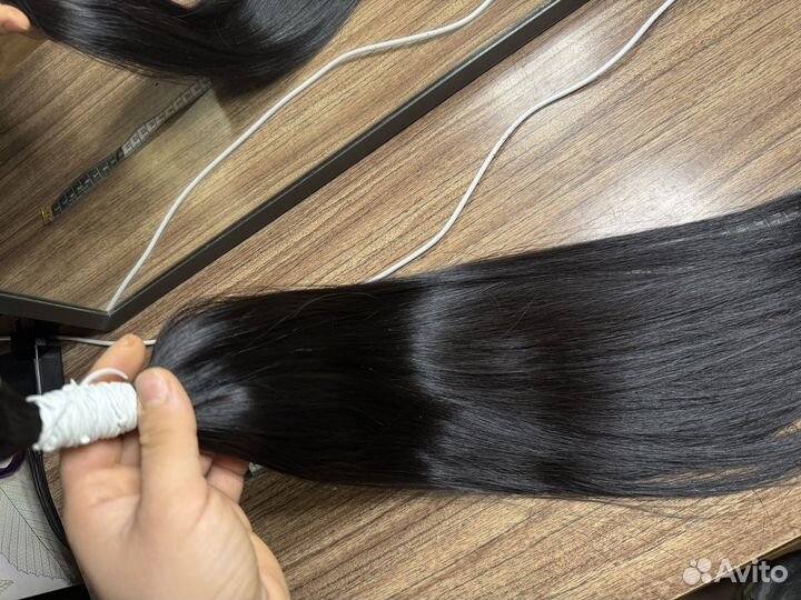 Волосы для наращивания 60 см черные