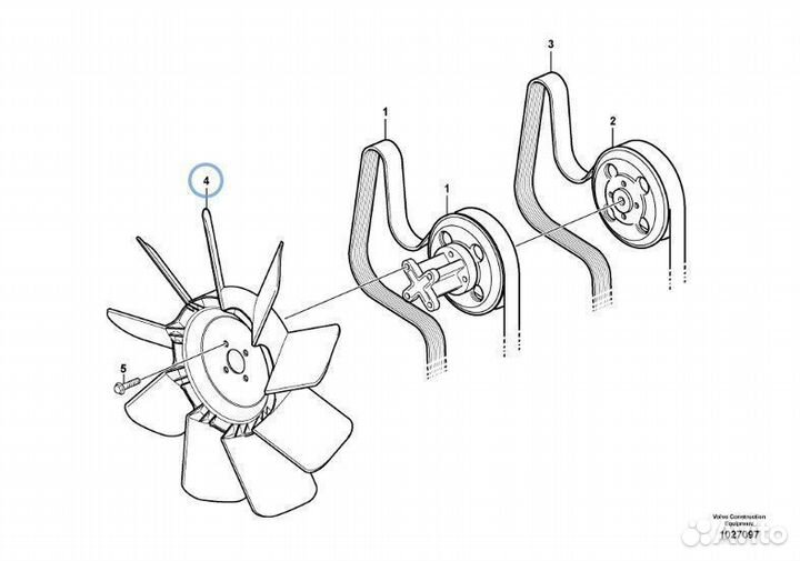 Крыльчатка вентилятора 11882519 Volvo BL 61/71