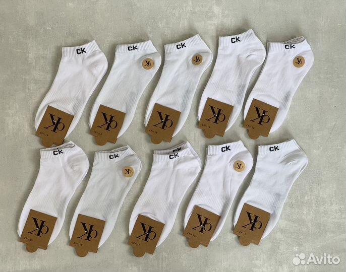 Белые носки Calvin Klen 10 пар короткие