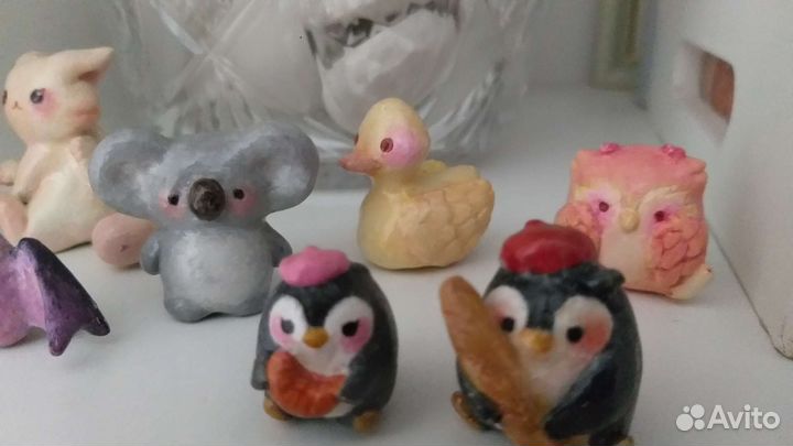 Милые керамические фигурки в стиле акварели