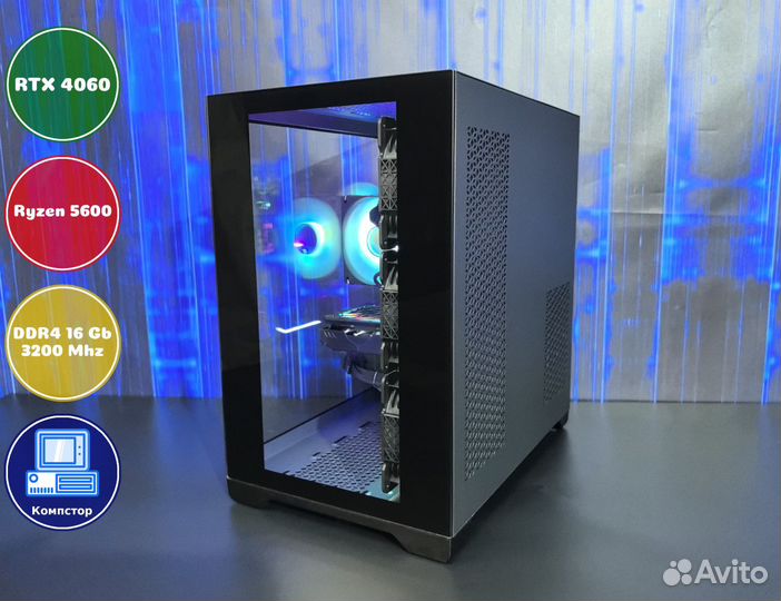 Собранный компьютер AMD5600-RTX4060-16DDR4-PIN-A520