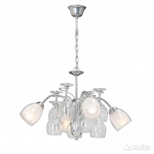 Люстра подвесная металл и стекло модерн