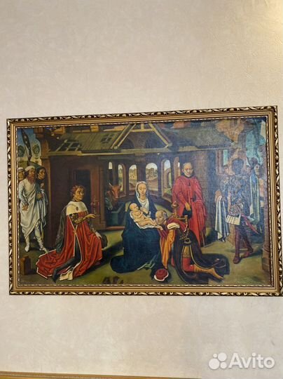 Картина масло антикварная. 