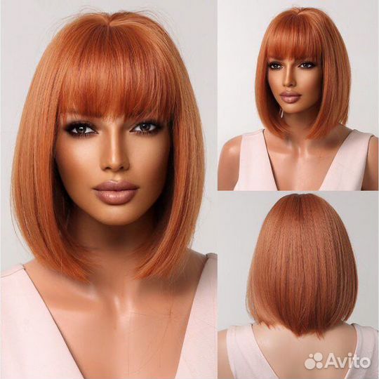 Парик женский каре рыжий