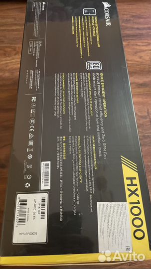 Corsair HX1000 platinum (новый, гарантия 9 лет)