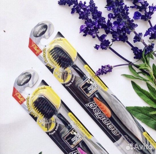 Тайская бамбуковая зубная щетка Twin Lotus