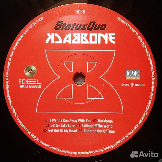 Виниловая пластинка Status Quo — blackbone (LP)