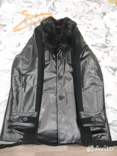 Кожаная куртка мужская зимняя