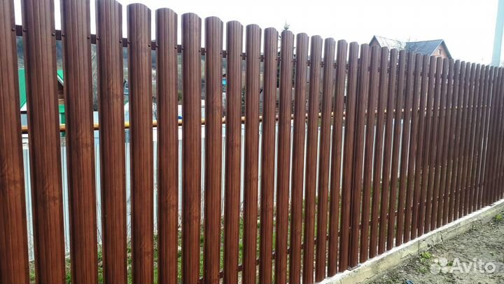Штакетник металлический Установка забора