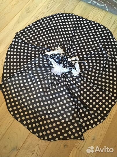 Платье в горошек из шифона 6-8 лет