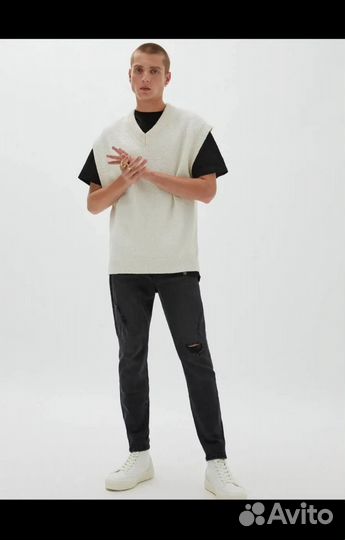 Рваные скинни джинсы Pull&Bear