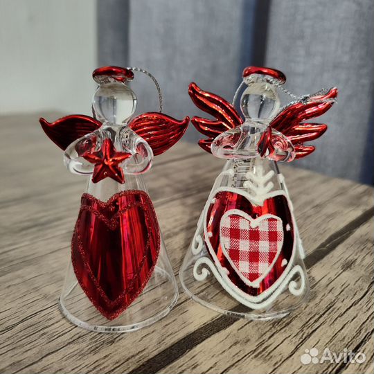 Елочные игрушки стекло ангелы