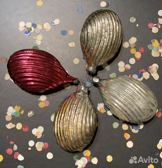 Часы и Ракушка елочная игрушка СССР