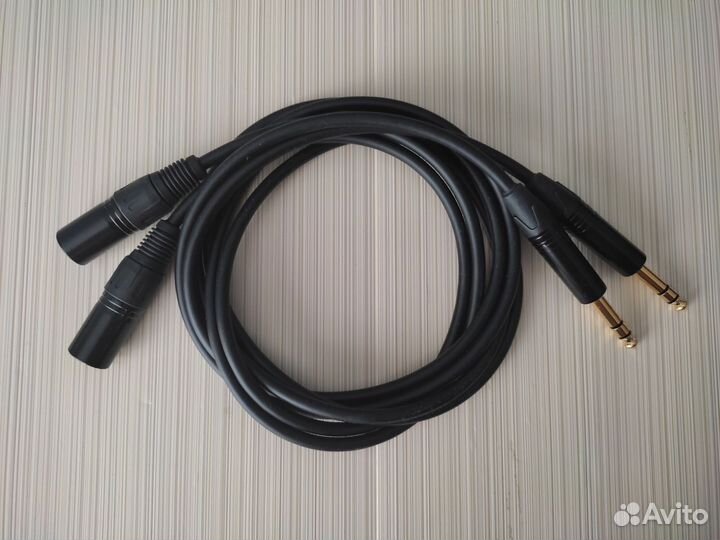 Пара кабели Jack TRS-XLR(m) Canare (Japan)