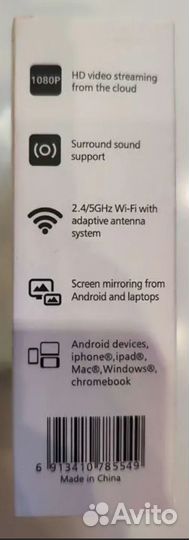 Google ChromeCast G2 WI-FI hdmi 4K, тв адаптер