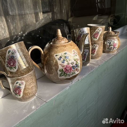 Сервиз чайный, кофейный, хрусталь керамика