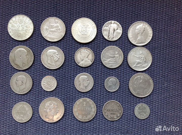 Монеты иностранные, серебро