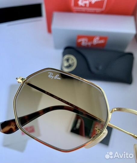 Очки ray ban octagonal коричневые