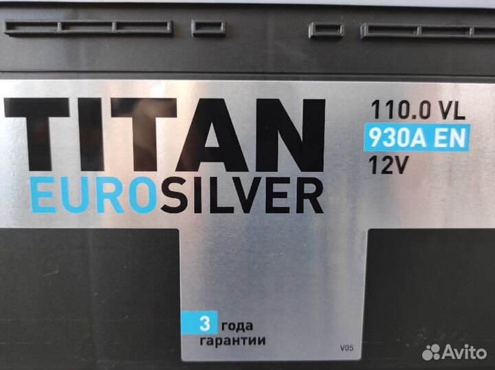 Аккумулятор 110Ач TItan 930А Euro silver обратной