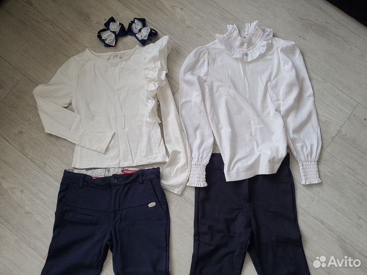 Блузки и брюки школьные р128-134