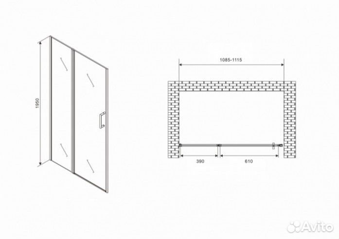 Душевая дверь Abber Sonnenstrand AG04110S 110 см