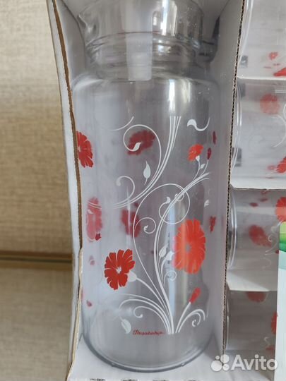 Кувшин и 4 стакана стекло