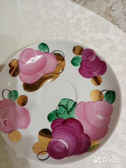 Блюдце и чашка Агашка Дулево гигант СССР(5 пар+чаш