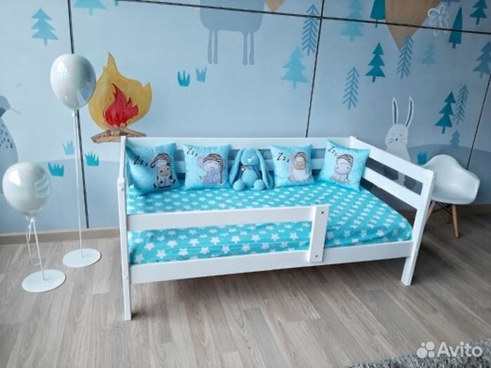 Кроватка софа для малыша берёза высокий борт