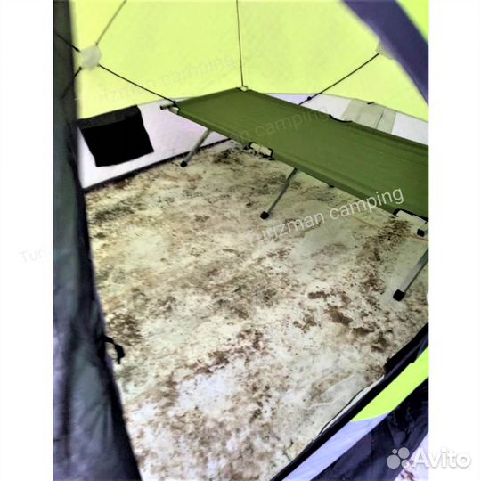 Зимняя палатка + пол + раскладушка 190х64х40см