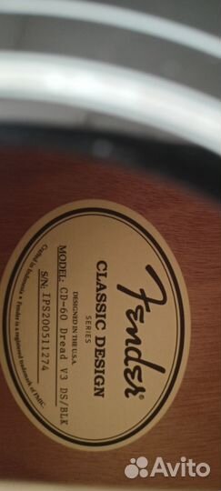 Акустическая гитара fender cd 60