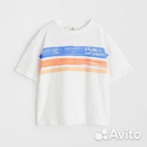 Футболка оверсайз H&M Erling’s Surf Store, белый