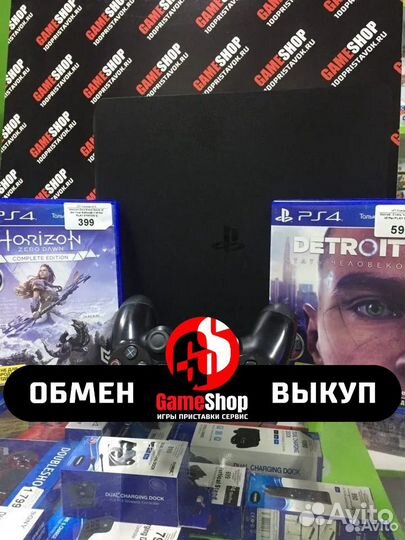Sony PlayStation 4 Slim 1 TB + Horizon и Detroit
