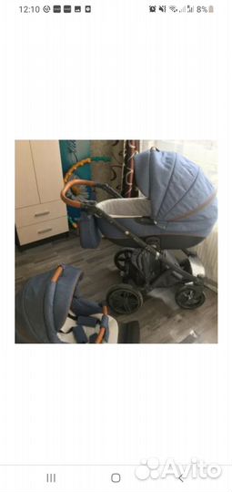 Коляска 2 в 1 Adamex Encore с экокожей, Адамекс