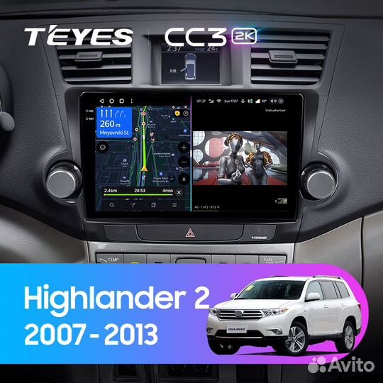 Магнитола Teyes CC3 2K 3/32 Toyota Highlander 2