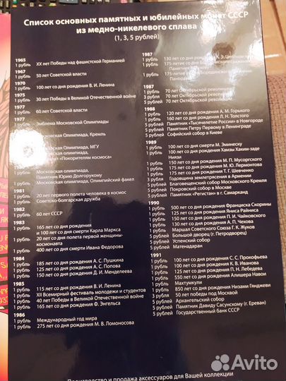 Полный набор юбилейных рублей СССР