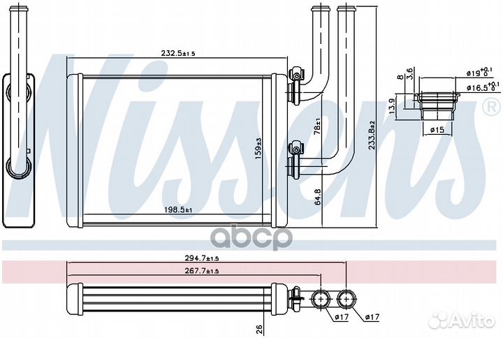 Радиатор отопителя mitsubishi lancer/outlander