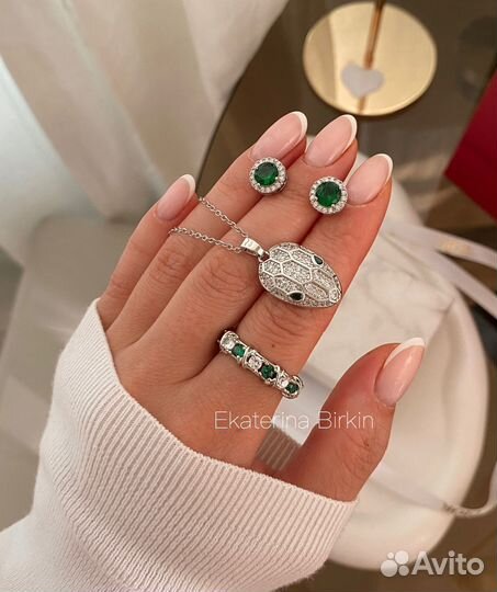 Серьги кольцо подвеска bvlgari graff tiffany