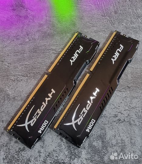 Б/у DDR4 16GB (8GBx2) Kingston HyperX Fury 2666