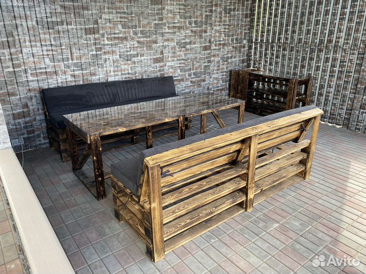 Мебель из поддонов, стол, диваны
